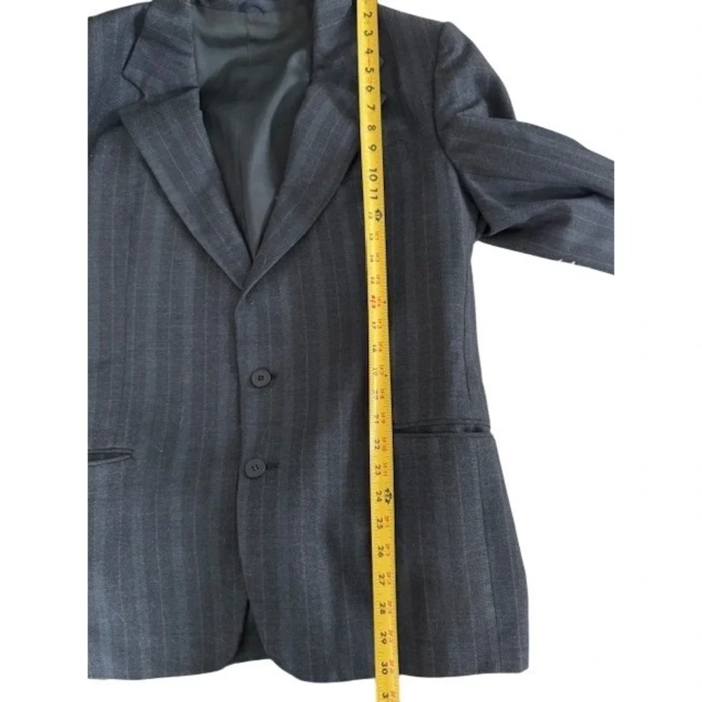 Henley by Par Tip Top Men's 100% Wool Gray Pinstripe Blazer‎ Suit Jacket